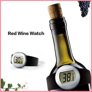 [hot]Digital LCD Red Wine Bottle Thermometer Auto Wine Temperature Meter Watch