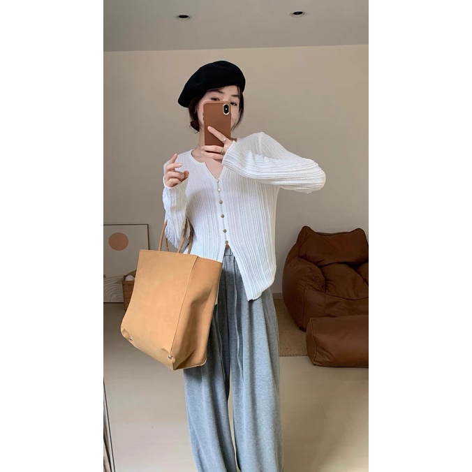 Áo len cardigan nữ dài tay khí chất mùa thu 2023 phong cách mới cho nữ