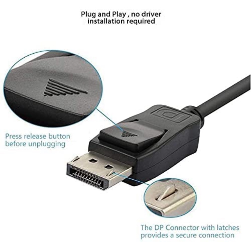 Dây Cáp Chuyển Đổi dp Sang vga 1080p Cho Máy Chiếu tv hdvd laptop