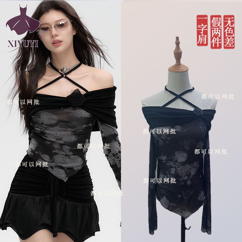 XIYUYI Áo Thun crop top xiyuyi kwayi Phong Cách Hàn Quốc Thời Trang Cho Nữ