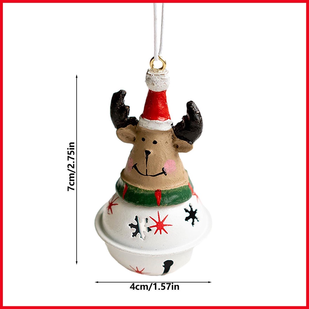 Chuông Giáng Sinh Có Dây Treo Trang Trí Bằng Sắt Hình Ông Già Noel Tuần Lộc Naidvn