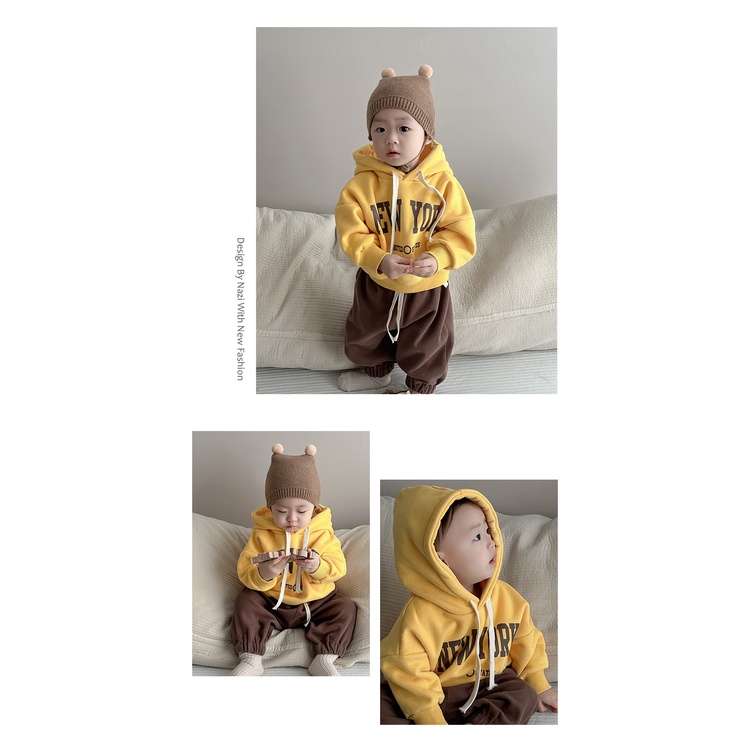 Set Áo Hoodie + Quần Dài Phong Cách Hàn Quốc Thời Trang Mùa Thu Cho Bé Trai 7oqo