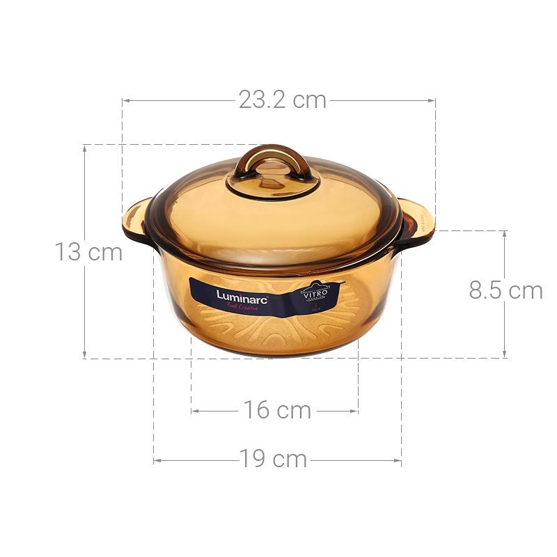 Nồi thủy tinh Luminarc Amberline Vitro Granite 1.5L