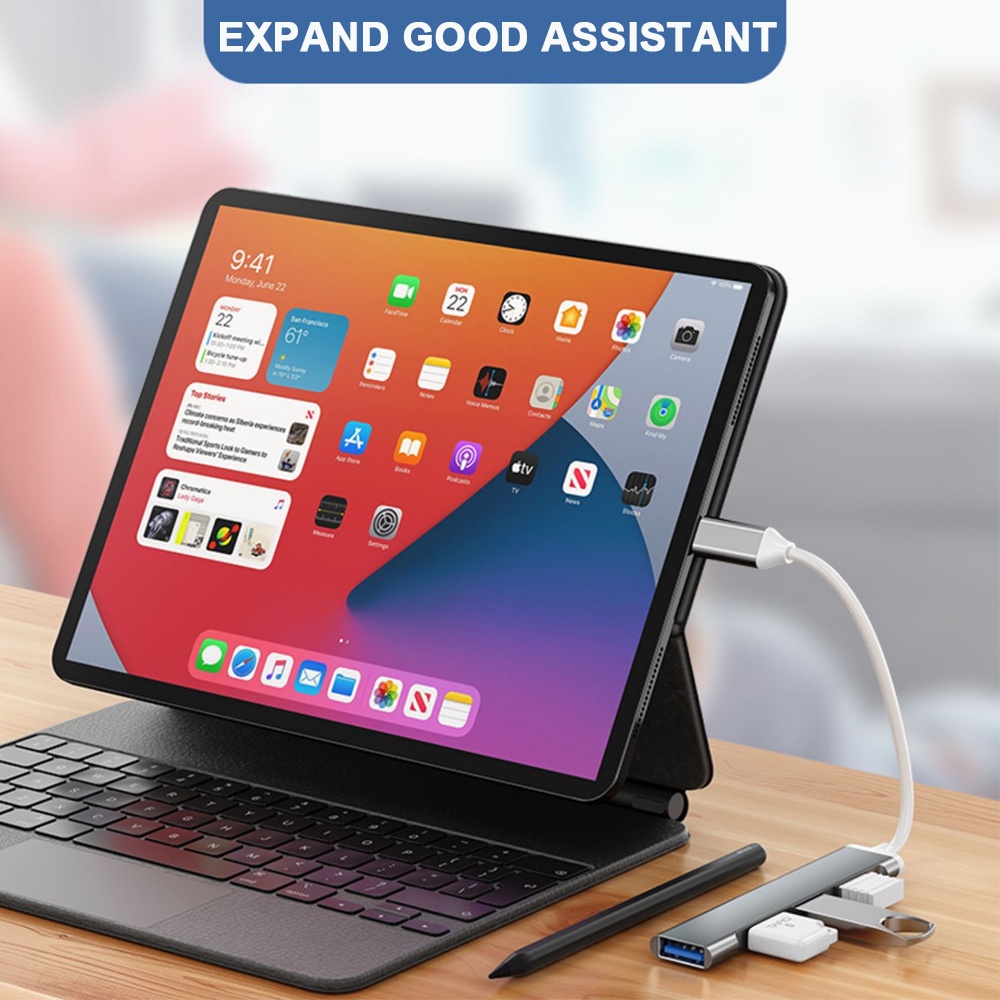 Hub Chia 4 Cổng USB C 3.0 Type C 3.1 OTG Cho Xiaomi Lenovo Macbook Pro 13 15 Air Pro PC