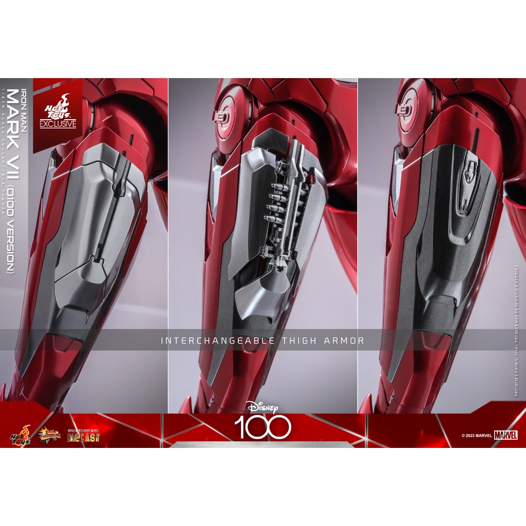 Hàng đẹp Mô hình Hottoys 1/6 MMS-696 D100: Iron-man Mark 7 D100 version cực chất tặng xe