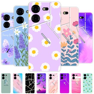 Tecno Ốp Điện Thoại Silicon Mềm Trong Suốt Họa Tiết Hoa Và Bướm Dành Cho tecno pova 5 pro (2023) tecno pova 5 pro lh8n