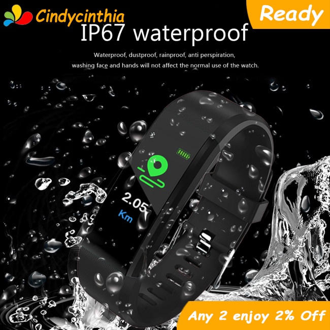 Cici Đồng Hồ Thông Minh 115plus Chống Thấm Nước Màn Hình Cảm Ứng 0.96 inch