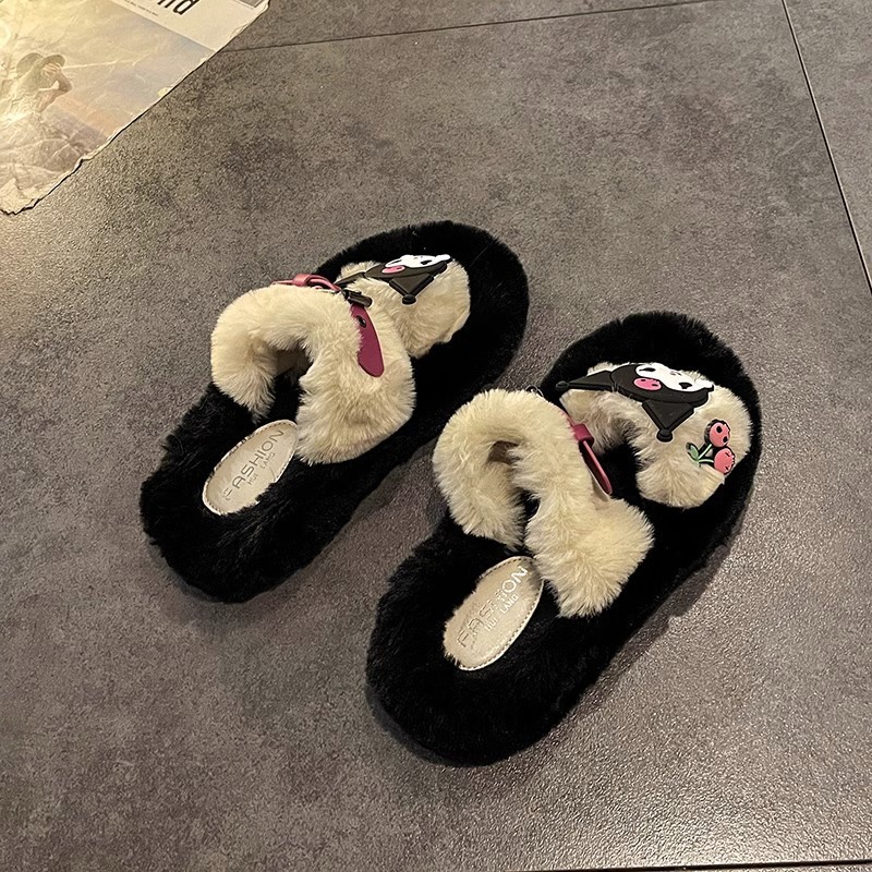 Yaoli Dép cotton Đế Dày Thời Trang Thu Đông