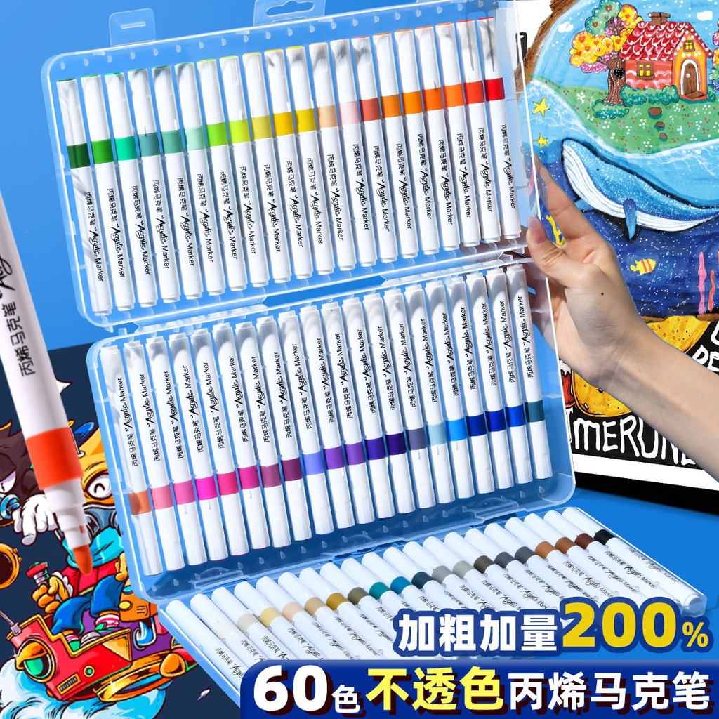 Giấy Đánh Dấu acrylic Đầu Mềm 24 Màu 80 Màu Tùy Chọn p27 diy Dành Cho Học Sinh Mẫu Giáo