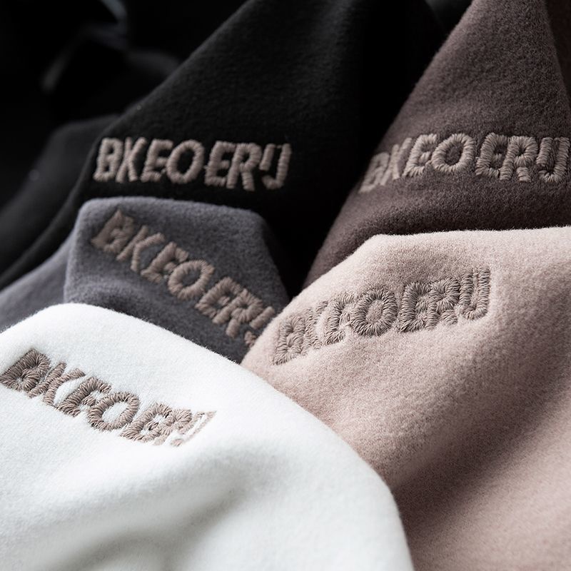 Áo Thun Tay Dài Cổ Lọ Ôm Dáng Thêu Chữ Thời Trang Mùa Thu Ấm Áp Cho Nam