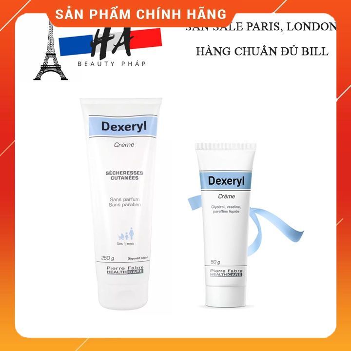 Kem Dưỡng Dexeryl Cream 50g 250g Pháp Dưỡng Ẩm, Dưỡng Da Cho Da Khô, Nẻ, Chàm
