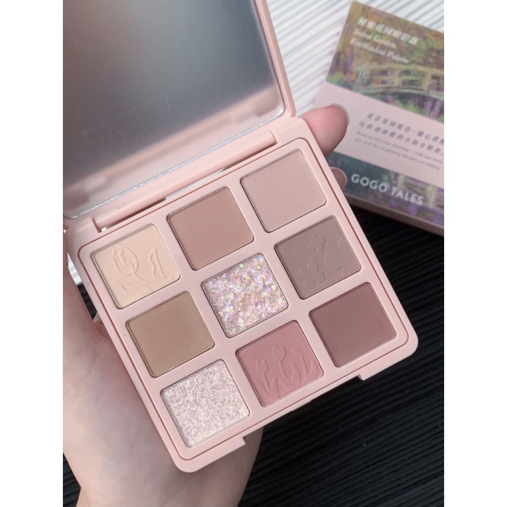 Bảng Mắt Hoa Khô 9 ô GOGO TALES Hoa Cẩm Tú Cầu Secret Monet Garden Kèm Gương - GT289 từ