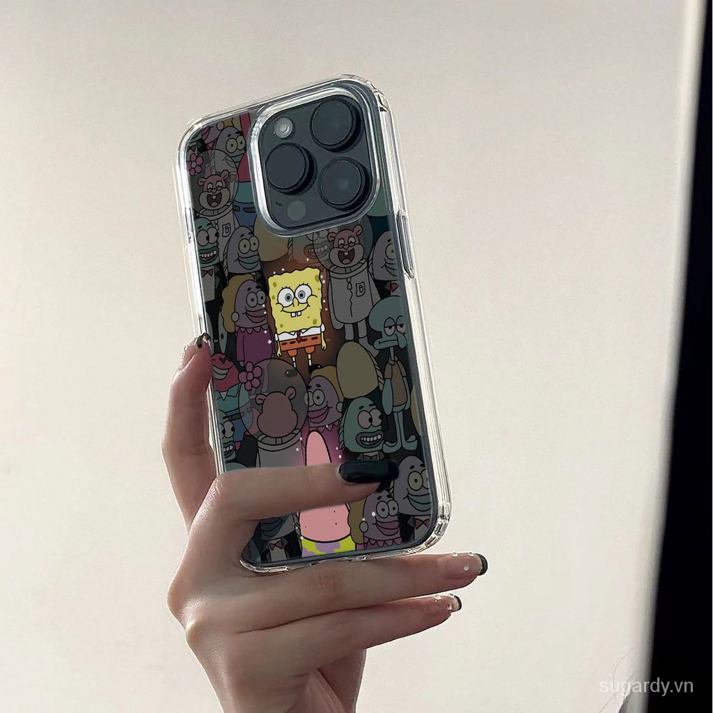 Dễ Thương Ốp Điện Thoại Hình Spongebob Vui Nhộn Cho iphone 15pro 15promax 14promax 13promax 11promax 15 14 13 12 11 pro max xr x xsmax 7 8 plus