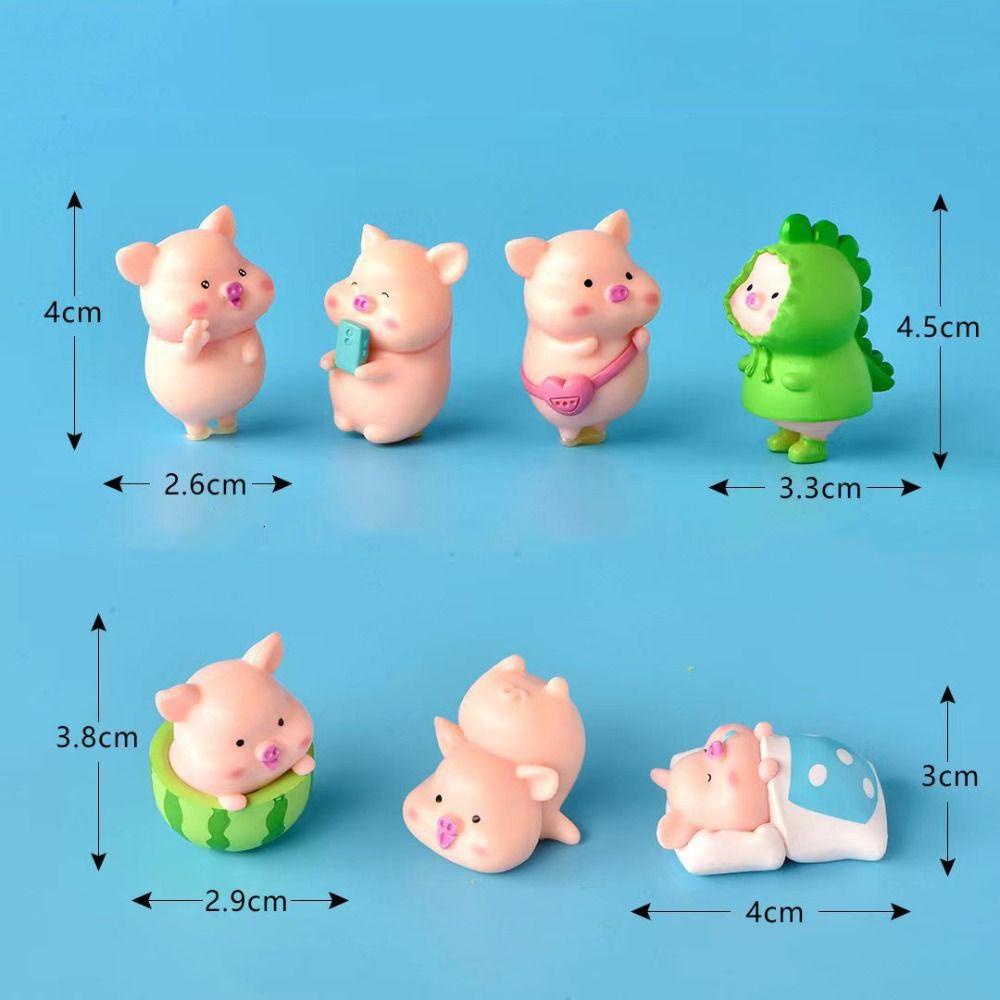 Mmluck pig Đồ trang trí Chú Heo Hoạt Hình Mini Dễ Thương Trang Trí Xe Hơi / Tiểu Cảnh / Nhà Cửa diy