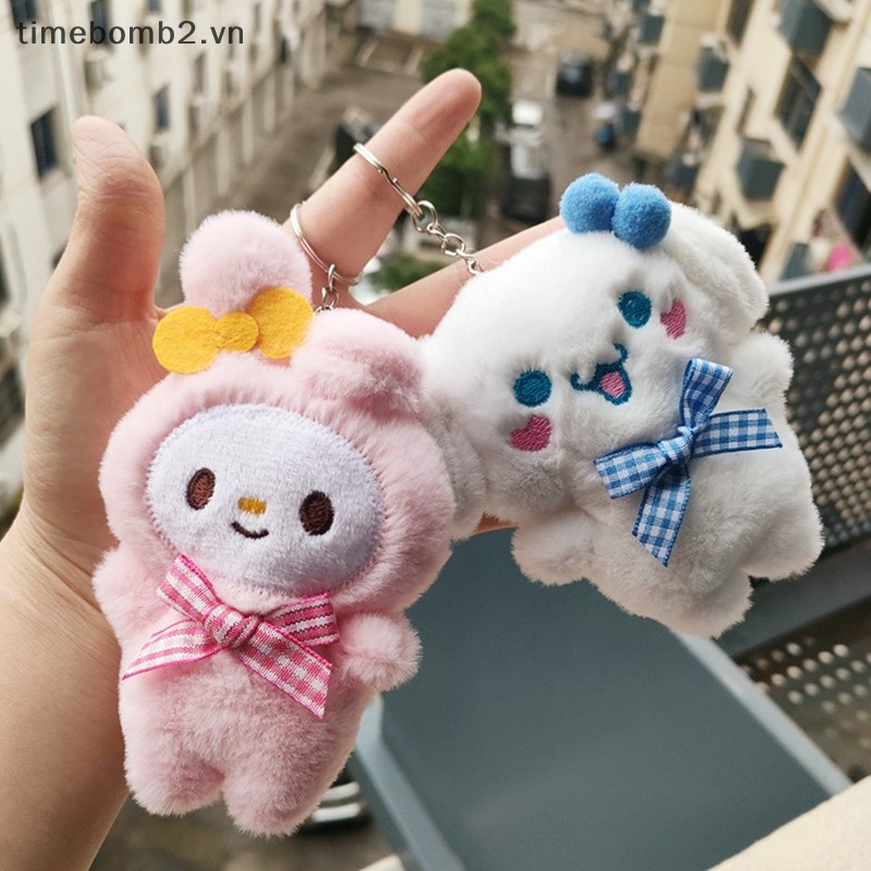 Móc Khóa Thú Nhồi Bông Hoạt Hình kuromi my melody cinnamoroll plushie Dễ Thương Làm Quà Tặng Trang Trí