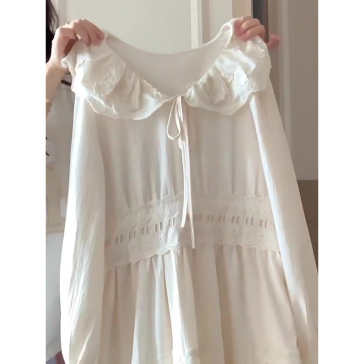 Bộ đồ Kiểu Bánh Bèo Lolita Hàn Quốc Dành Cho Nữ Áo Khoác Len Thu đông váy baby doll dài