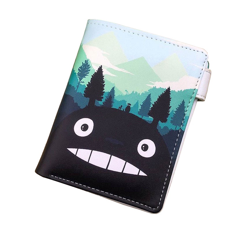 Ví Da pu Dáng Ngắn Có Khóa Kéo In Hình totoro Dễ Thương