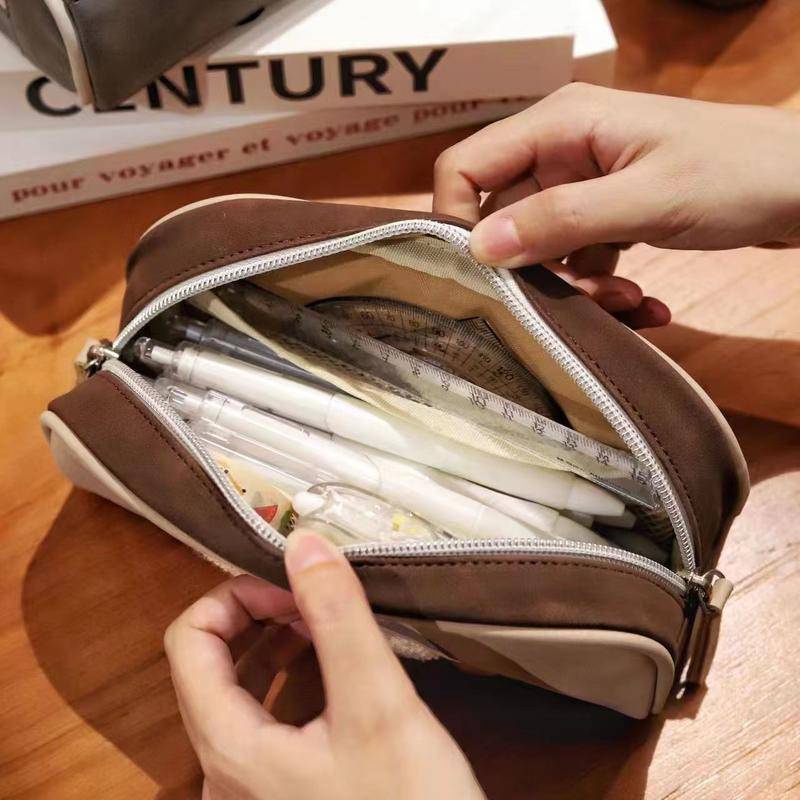 Túi Đựng Bút Chì In Hoạt Hình Mèo Kiểu retro Dễ Thương Cho Học Sinh Trung Học