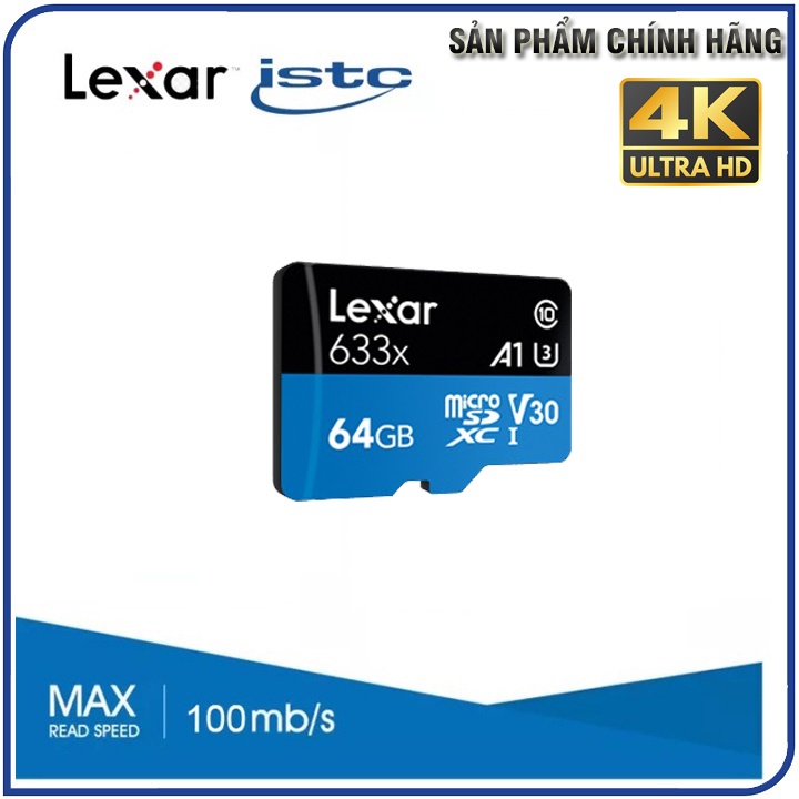 Thẻ nhớ chính hãng LEXAR 32GB | 64GB | 128GB | 256GB Cao cấp, tốc độ đọc lên tới 100Mb/s - Bảo hành chính Hãng Mai Hoàng