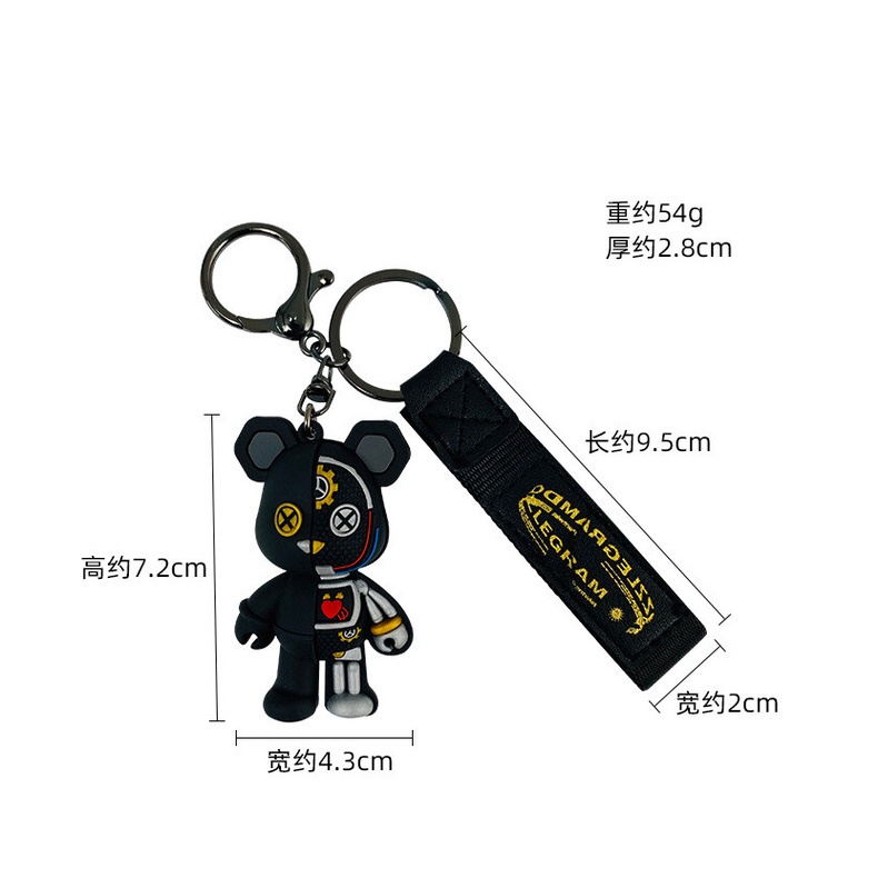 Móc Khóa Hình Gấu Cơ Khí Sáng Tạo Cho Cặp Đôi