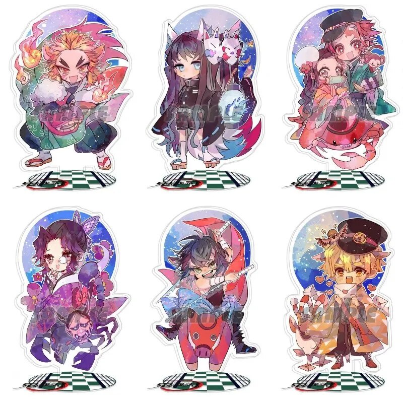 Mô hình Standee Demon Slayer Kimetsu No Yaiba Acrylic x Rengoku Kamado Nezuko Phụ kiện trang trí để bàn góc học tập