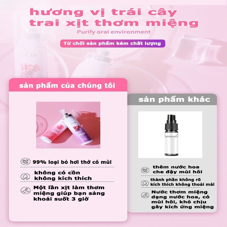 Xịt thơm miệng vệ sinh răng miệng nhanh sịt thơm miệng hương thơm lâu dài an toàn nuốt Mèo Mơ XT05