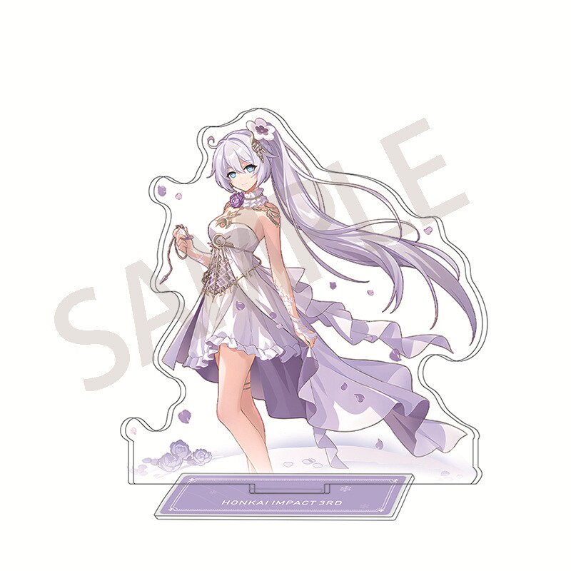 Mô hình Standee Honkai Impact 3 Standing Anime Susana Kiana Kaslana in hình nhân vật 2 mặt rõ nét decor để bàn