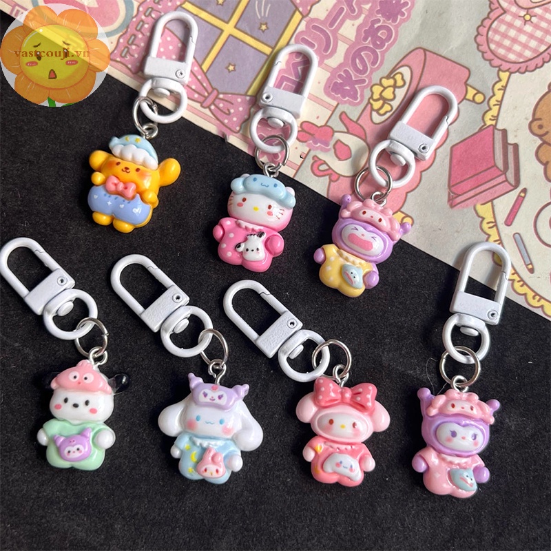 SANRIO Vastji Móc Khóa Hình Mèo kitty / melody / kuromi / melody Dễ Thương Trang Trí Ba Lô / Túi Xách / Xe Hơi vn