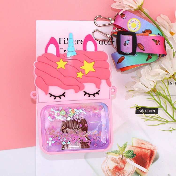 Túi xách silicon pop it kim sa hình pony kỳ lân đeo chéo thời trang đựng bao bì lì xì, mỹ phẩm