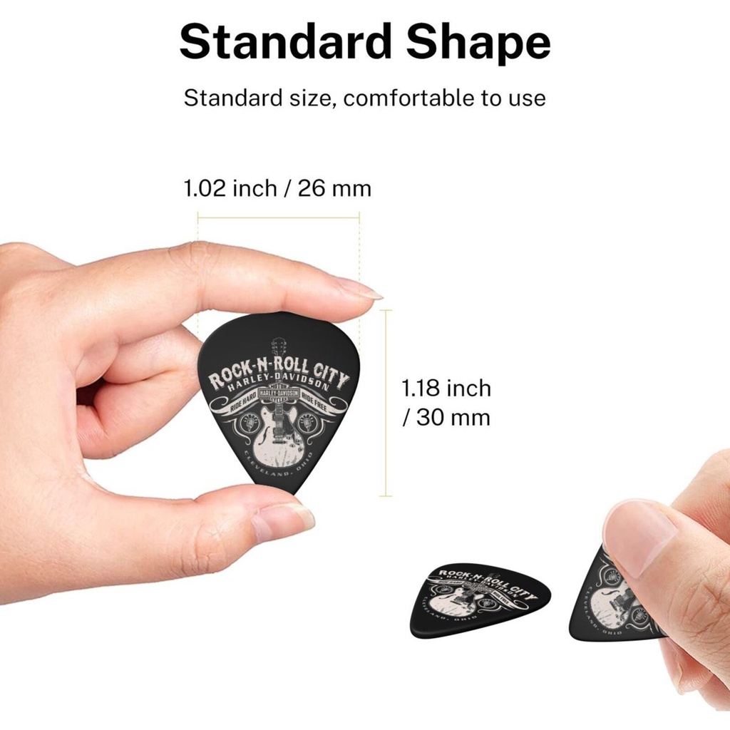 Harley Davidson Set 6 Miếng Gảy Đàn guitar 3 Phím Dày Khác Nhau Thích Hợp Với guitar / ukulele / V.V.