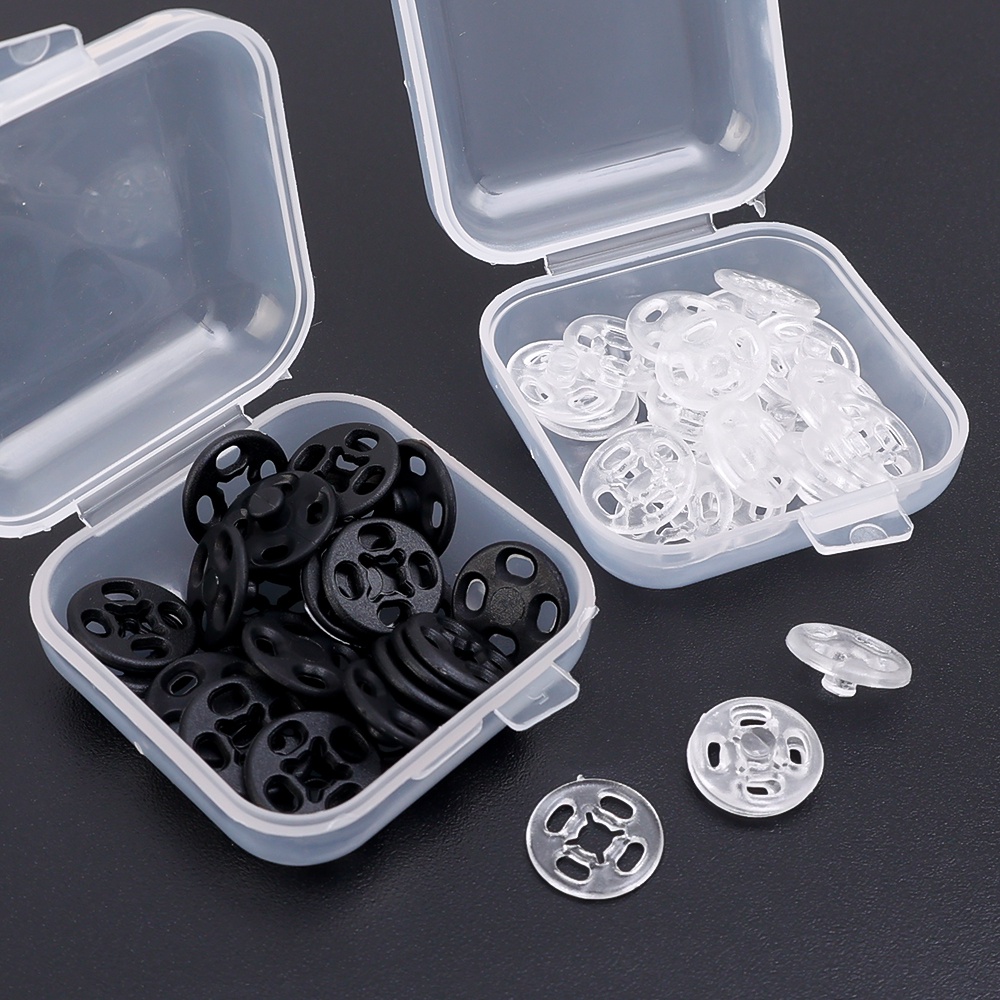 Fasters Set 30 Nút Bấm Bằng Nhựa abs Trong Suốt Chống Chói Dùng Để May Túi Xách / Áo Sơ Mi / Áo Sơ Mi diy