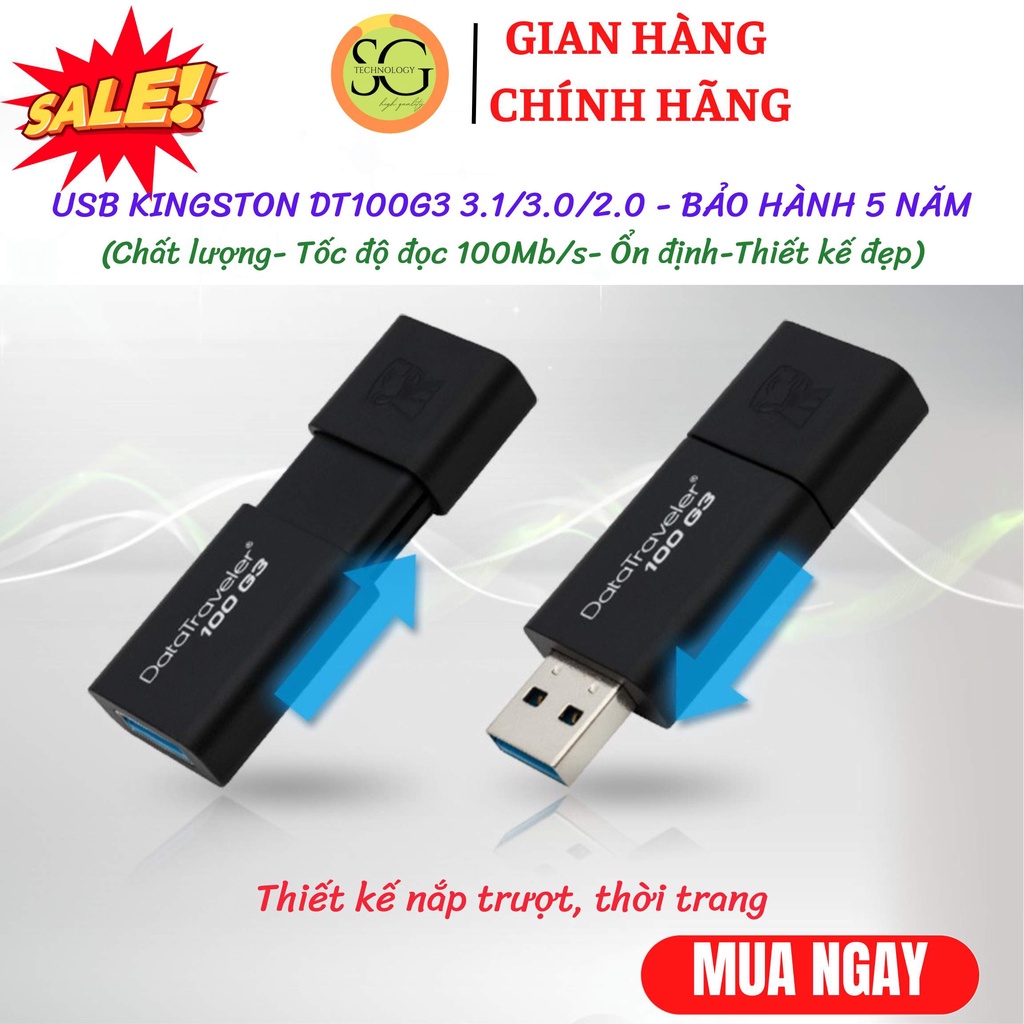 Usb Kingston G3DT100/ SE9 64Gb;32Gb;16Gb;8Gb;4Gb;2Gb.Usb 3.1 3.0 2.0 lưu trữ copy, tốc độ cao, nhỏ gọn, BH 5 năm