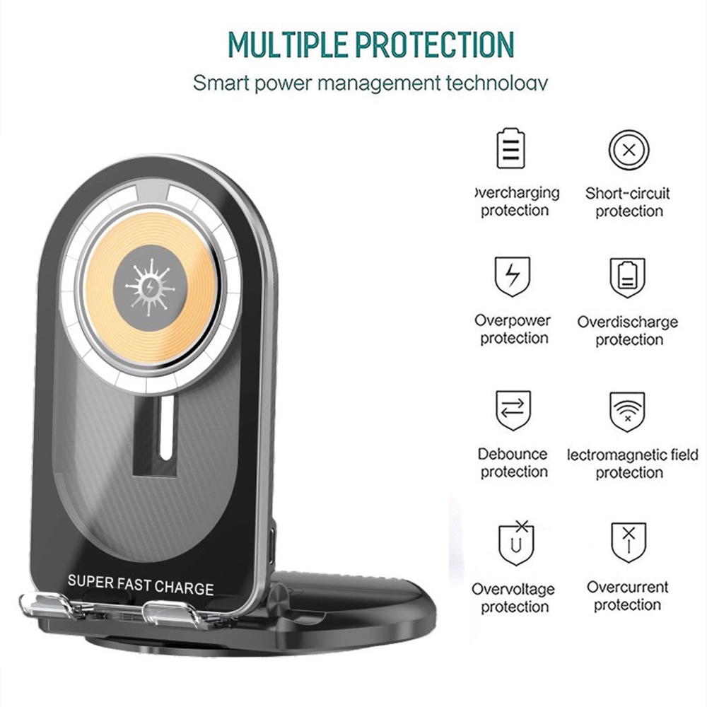 Đế Sạc Nhanh Không Dây 15w Cho iphone 13 12 11 pro max samsung s21 s20 Giá Đỡ