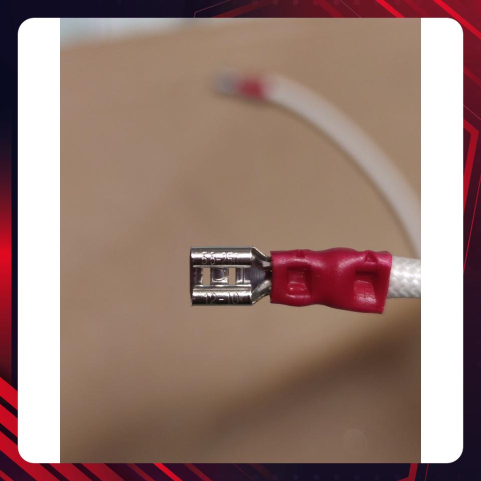 Dây chịu nhiệt 4mm kèm 2 đầu cốt bấm sẵn 5-250, 2 sợi dây chịu nhiệt 4mm dài 25cm