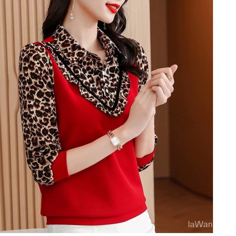 Áo Sơ Mi Tay Dài Giả Hai Lớp Phong Cách Phương Tây Thời Trang Xuân Thu 2023 Cho Nữ