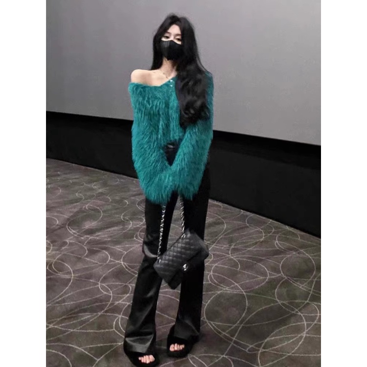 Áo sweater Tay Dài Dáng Rộng Hở Vai Quyến Rũ Cho Nữ # 10561