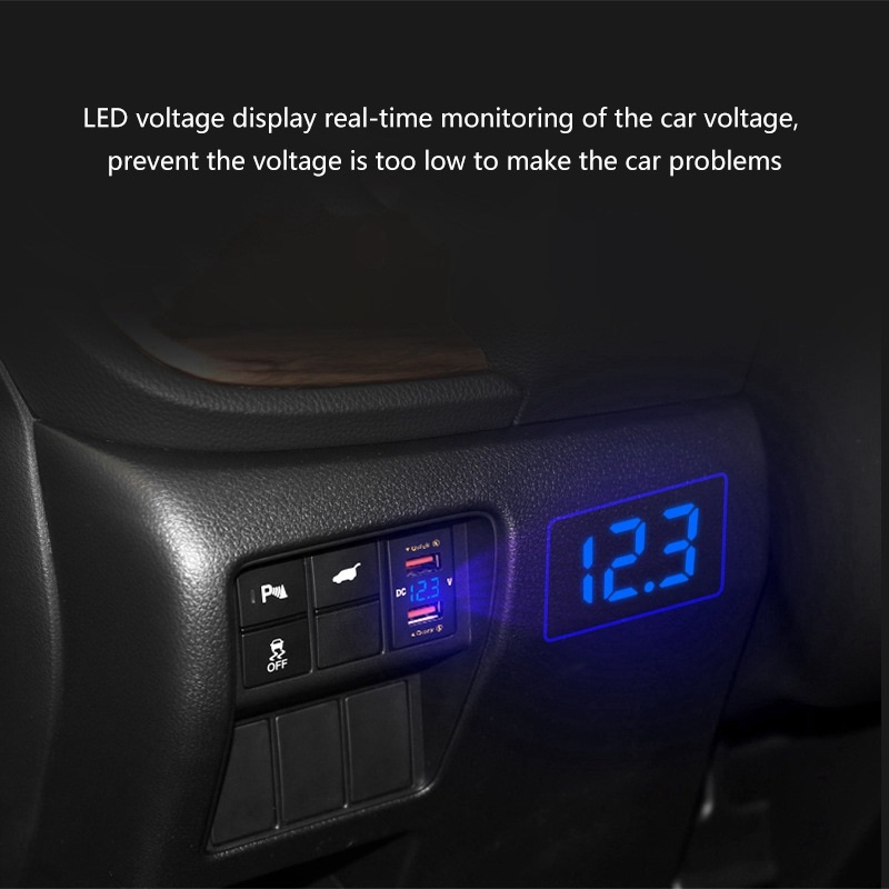 Củ Sạc Nhanh qc3.0 Hai Cổng usb qc3.0 36w Chống Nước Màu Xanh Dương Cho Xe Hơi honda
