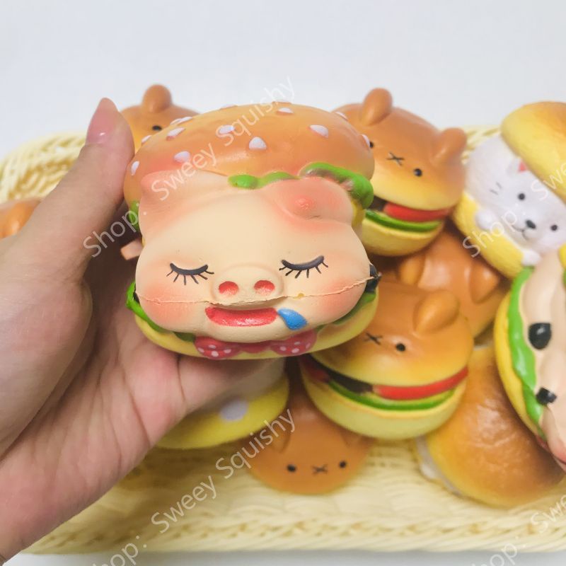 Đồ Chơi Xốp squishy Giảm Stress Hình Bánh Hamburger Dễ Thương Cho Bé