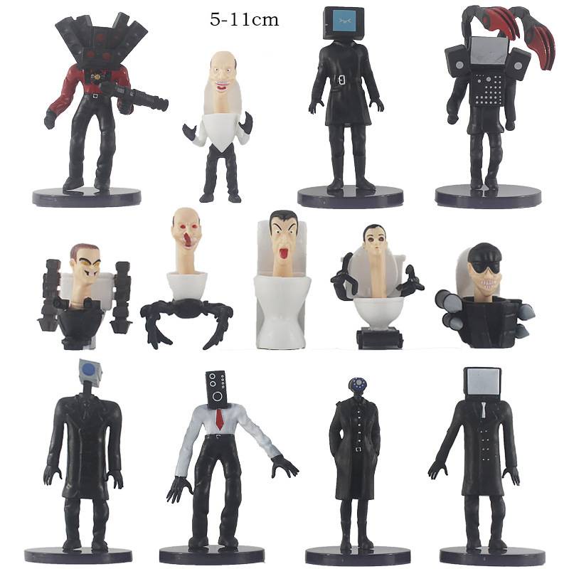 Set 13 Mô Hình Nhân Vật Hoạt Hình toilet skibidi Tên Lửa Tiancher