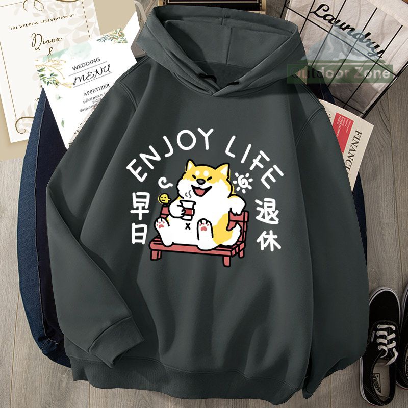 Áo hoodie Dáng Rộng In Họa Tiết Dễ Thương Thời Trang Xuân Thu Cho Nam
