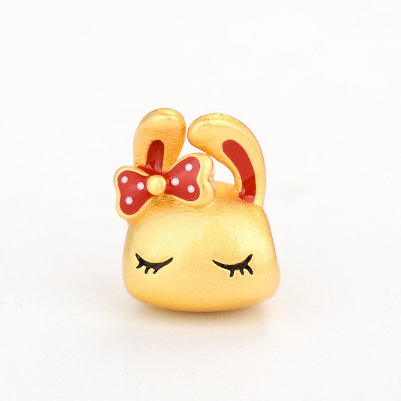 Charm xỏ ngang HTJEWELRY thỏ con đeo nơ xinh xắn  PL241