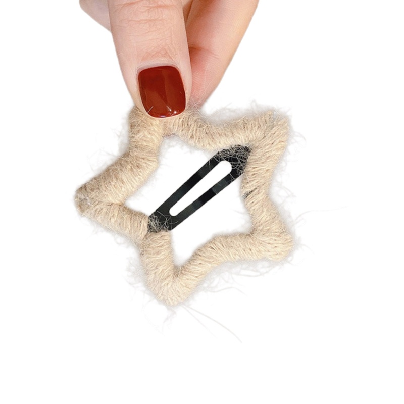 Kẹp Tóc Nơ Hình Ngôi Sao Bằng Lông Nhung Phong Cách Pháp Cổ Điển