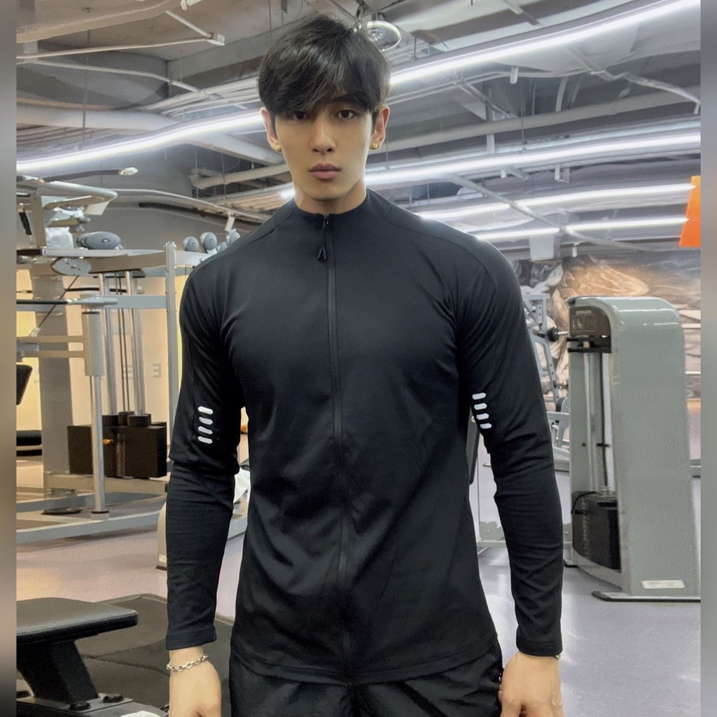 Áo Khoác Thể Thao Cổ Đứng Tay Dài Khô Nhanh Thời Trang Mùa Thu Cho Nam