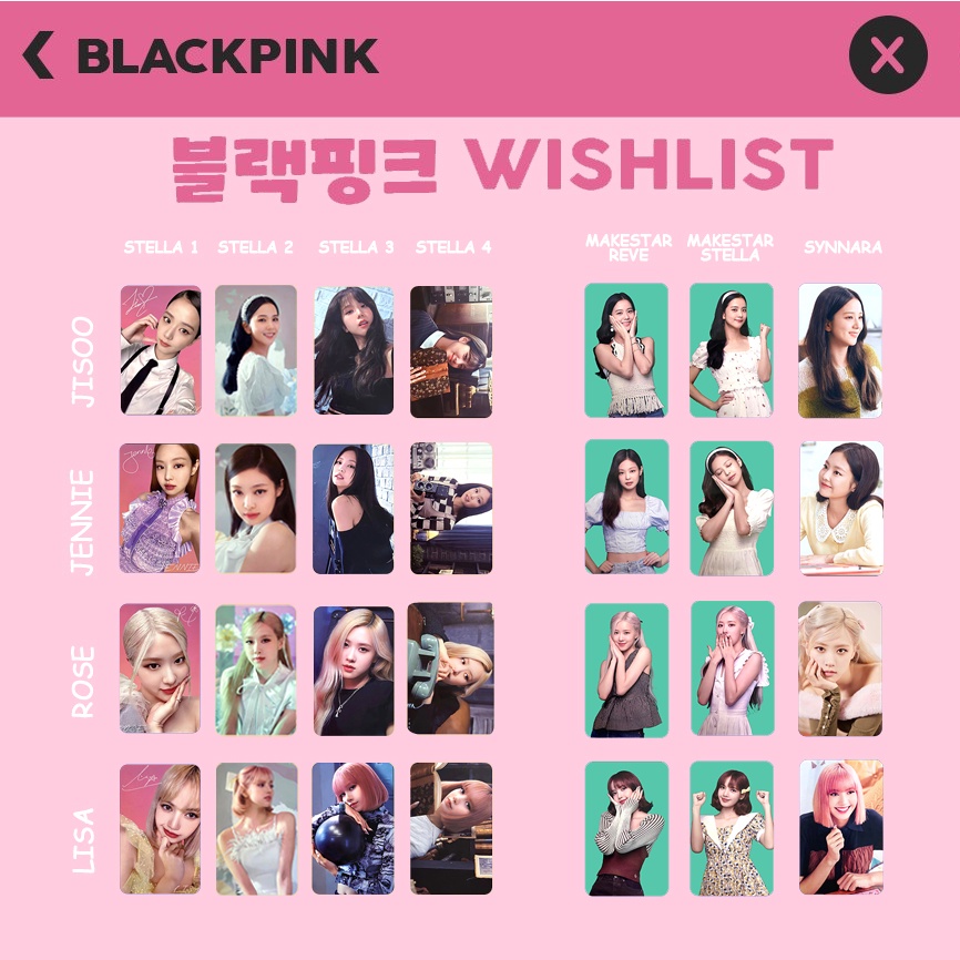 Bộ Thẻ Hình Nhóm Nhạc blackpink jennie jennie lisa