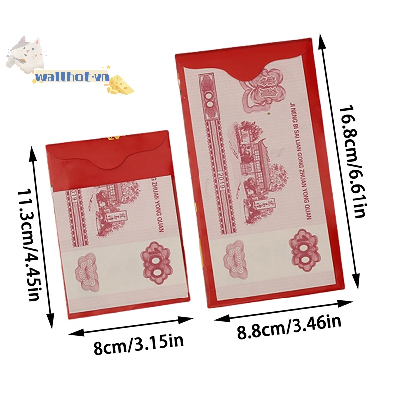 Set 6 Bao Lì Xì Hình Rồng Năm Mới 2024 Phong Cách Trung Hoa