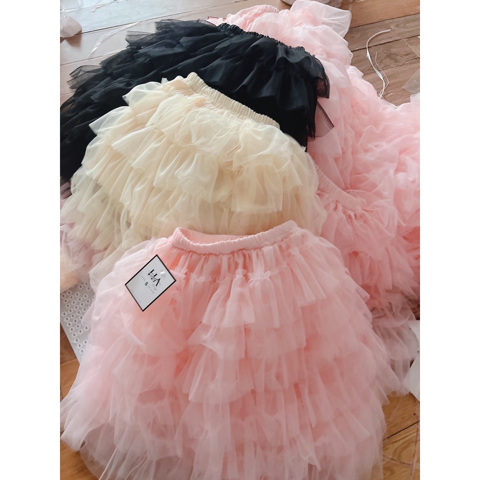SIZE ĐẠI 12-30KG: Đầm bé gái, Chân váy ren nhiều tầng, điệu đà cho bé gái - CVR