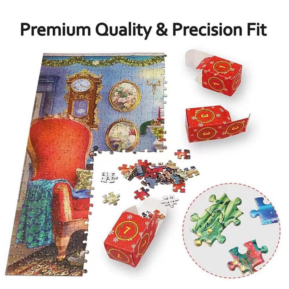UK Christmas Advent Calendar 2023 Jigsaw Puzzle 24 Boxes Puzzles for Countdown