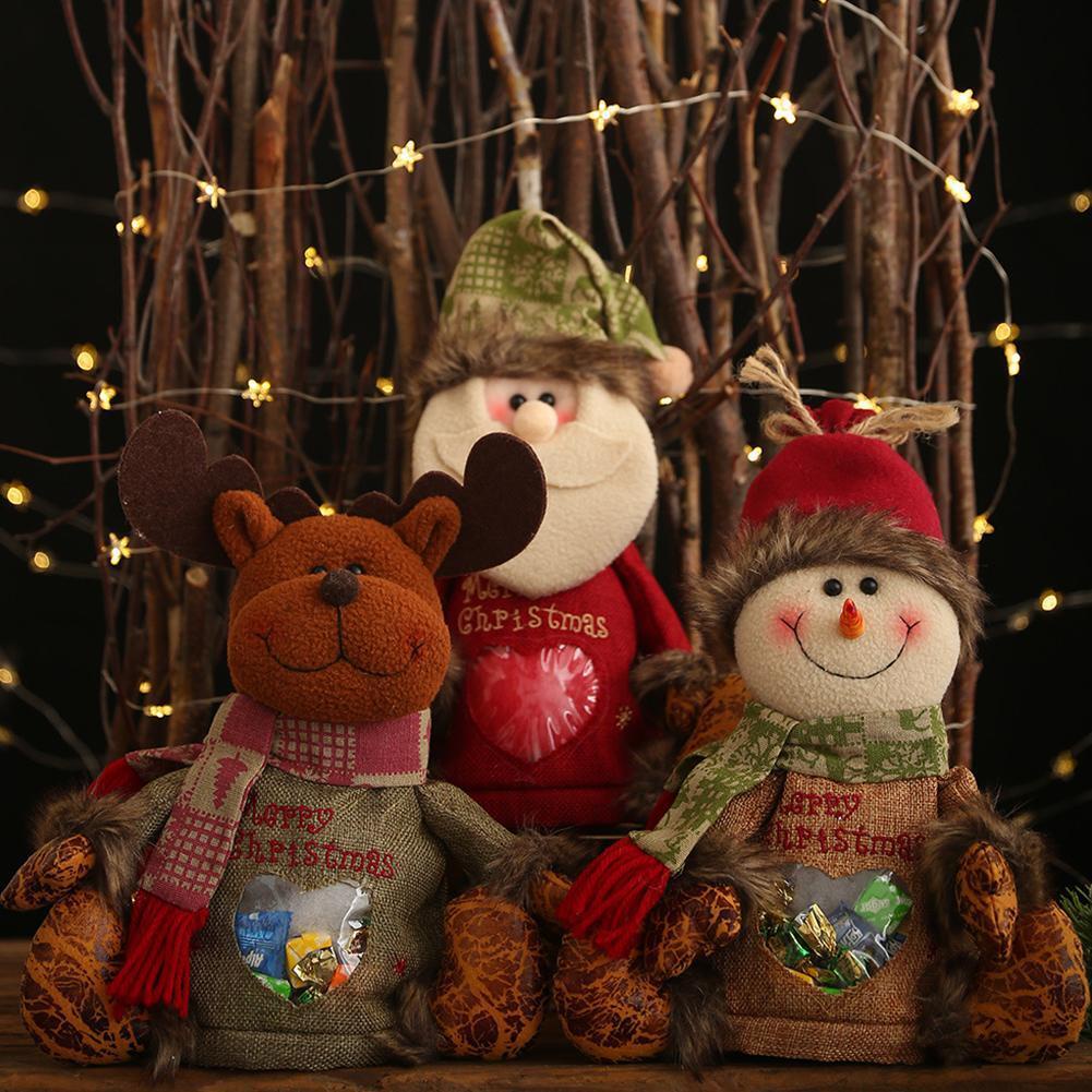 Túi Vải Đựng Quà Giáng Sinh Hình Ông Già Noel / Tuần Lộc / Người Tuyết h1x8