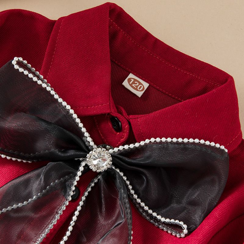 Gmn Đầm Công Chúa Thắt Nơ Lớn Màu Đỏ Phong Cách Hàn Quốc Thời Trang Xuân Thu Năm Mới 2023 Dành Cho Bé Gái