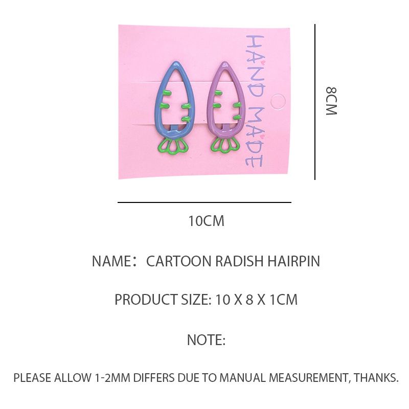 🎀 yakult 🎀Bộ 2 Kẹp Tóc Màu Kẹo Cà Rốt Dễ Thương Cho Bé Gái